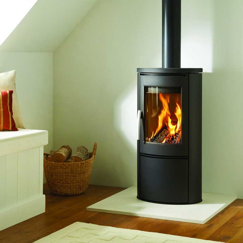 Free-standing wood-burning stove